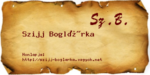 Szijj Boglárka névjegykártya