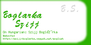 boglarka szijj business card